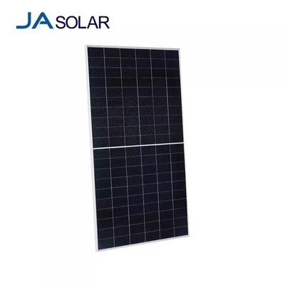 JA Panel Surya 60 Sel MBB Bifacial PERC Setengah Sel Modul Kaca Ganda 480W 500W