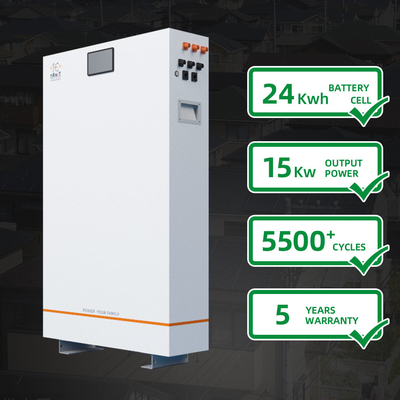 Penyimpanan Energi Rumah Tangga Isi Ulang Populer Baterai Surya Siklus Dalam 24kwh