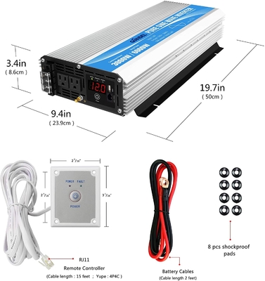 3000W Pure Sine Wave Power Inverter DC12V Ke AC120V Dengan Remote Control