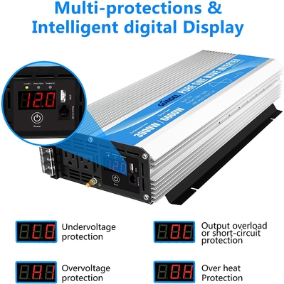 3000W Pure Sine Wave Power Inverter DC12V Ke AC120V Dengan Remote Control