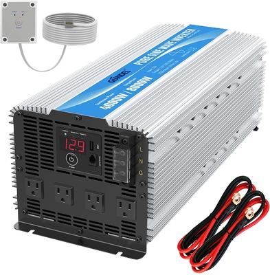 Tugas Berat 12V 2.4A Hybrid Solar Inverter LED 4000W Pure Sine Wave Power Inverter