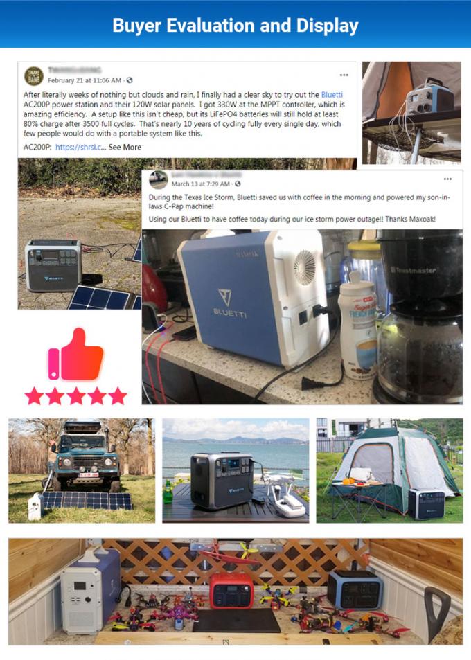 500W 10A Solar Portable System Power Supply Untuk Berkemah 720Wh 3