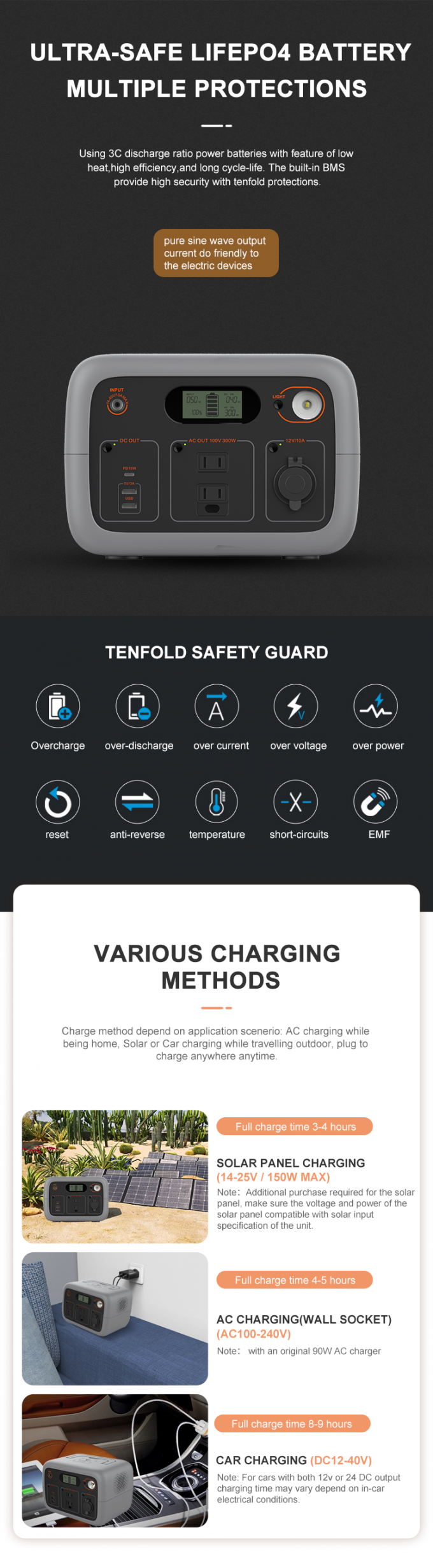 Baterai Lithium Camping Mini 300W Baterai Lithium 220V Lifepo4 2
